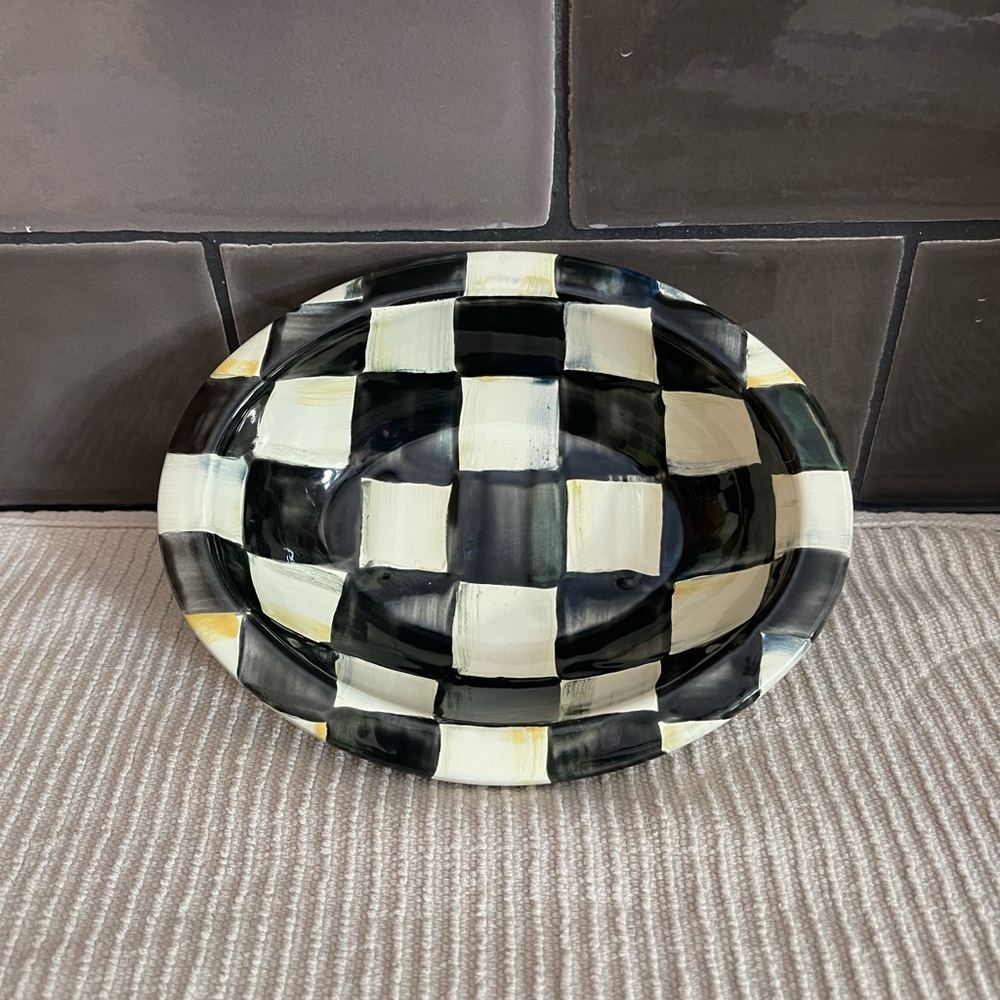 Mackenzie-Childs courtly check enamel soap dish
